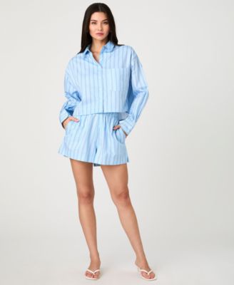 French Connection Womens Lorenzo Striped Cropped Shirt Lorenzo Striped Shorts