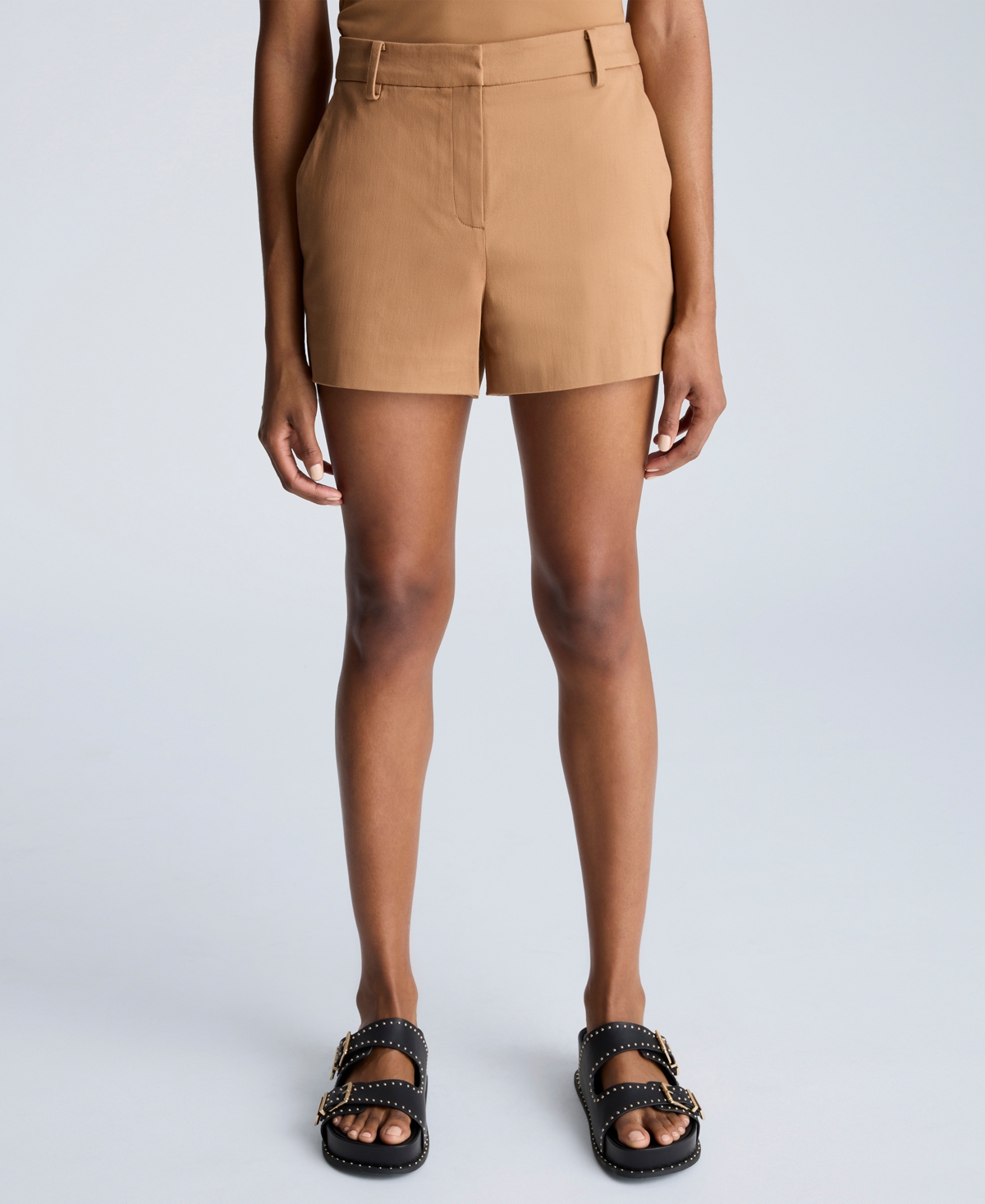 Women's Flat-Front Shorts - Dark Honey