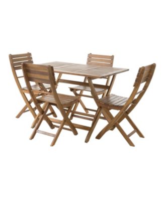 Streamdale Natural 5-Piece Wood Outdoor Patio Dining Set,Natural Stained