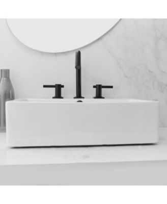 8 in. Widespread Double Handle High-Arc Bathroom Faucet Water-Saving With Drain Kit In Brushed Nickel