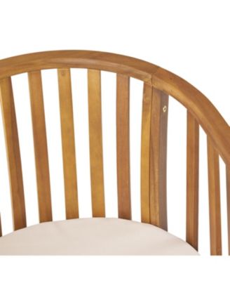 Streamdale Outdoor 6 Seater Acacia Wood Dining Set with Cushins,Finish and Cream