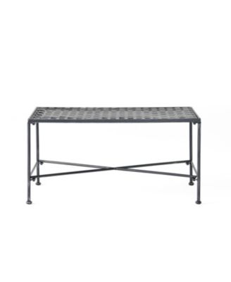 Streamdale Outdoor Iron Coffee Table - Black Brush Silver