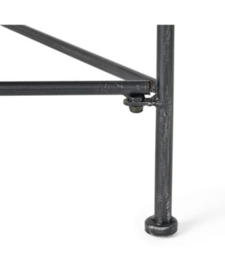 Streamdale Outdoor Iron Coffee Table - Black Brush Silver