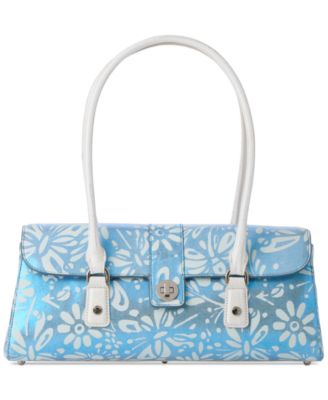 Brahmin - Dayan Bellbottom Blue Lucent Medium Leather Satchel