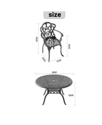Streamdale (Cushions In Random Colors)7-Piece Set Of Cast Aluminum Patio Furniture