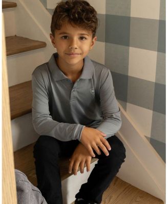 Big Boys Silky Soft Dri-Effect Moisture Wicking Long Sleeve Polo Shirt