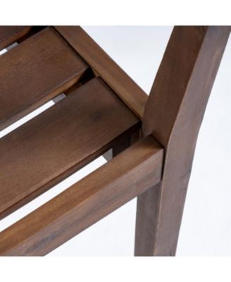 Streamdale Stamford Acacia Wood Dining Chairs (Set of 2) - Dark Brown