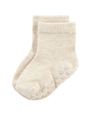 Baby Boys Natural Kids' Eight-Pair Non Skid Crew Socks