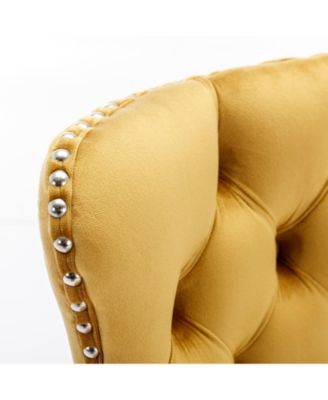 Set of 2 Adjustable Swivel Velvet Barstools with Tufted Back and Chrome Base for Kitchen Island, Home Bar & Pub