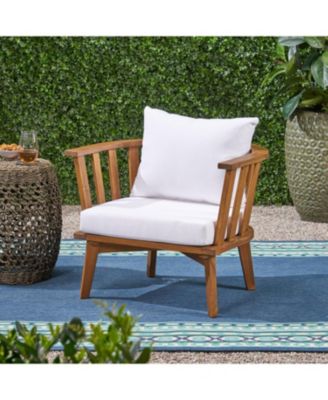 Streamdale Acacia patio club chair, Waterproof cushions, 400lb capacity