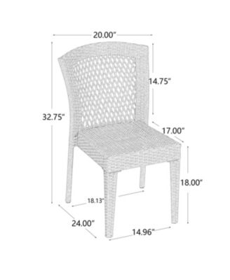 Streamdale Stackable Rattan Patio Chairs - Set of 2