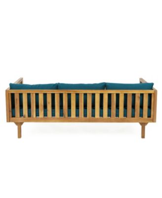 Streamdale Acacia Wood Outdoor Daybed with Rattan Armrests