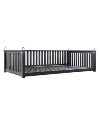 Streamdale Minimalist Twin Swing Bed, Backyard/Porch, Sloped Design, Black