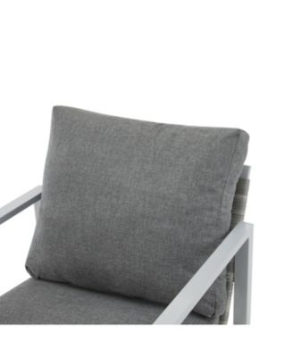 Streamdale Silver aluminum lounge chairs (set of 2) with rope accents and cushions