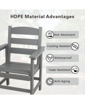 Streamdale 7pc HDPE Patio Set, 6 Chairs, 51" Table, Outdoor Dining for Garden/Pool (Black)