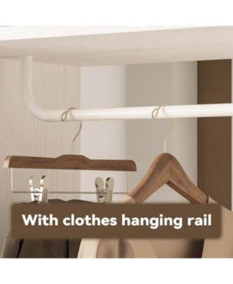Closet Racks on Wheels with Mirror and 10 Shelves, Movable
