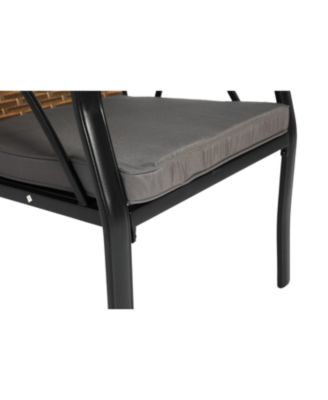 Streamdale 7pc Patio Dining Set, Wicker, Swivel Rockers, Cushions, Table