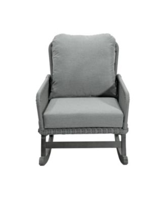 Streamdale (Set of 2) Contemporary Minimalist Gray Wicker Rocking Chair