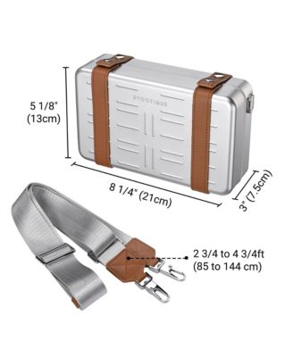 Mini Suitcase Crossbody Bag Portable Hard Shell Aluminum Cosmetic Makeup Case with Adjustable Strap Travel Handbag for Makeup Artist,Red