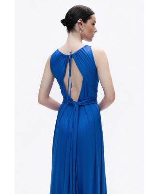 Women's Maxi Dress with Belt Detail