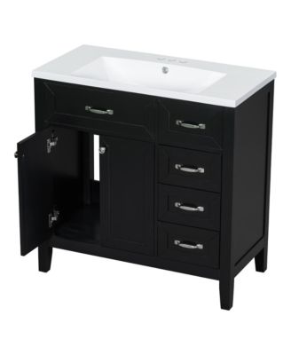 36" Bathroom Vanity with Sink Combo, Bathroom Cabinet with Drawers, Solid Frame and MDF Board