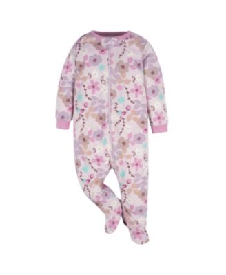 Baby Girls Sleep N' Play Pajamas, 4-pack
