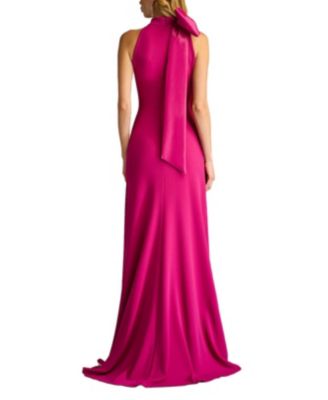 Women's Sims Taffeta Shoulder Bow Halter Gown Hibiscus