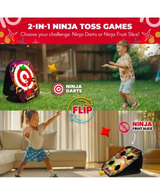 Ninja Superstar | 2-in-1 Corn Hole Games for Kids | 5-Second Setup | Ninja Kids Toys | Bean Bag Toss Game for Kids