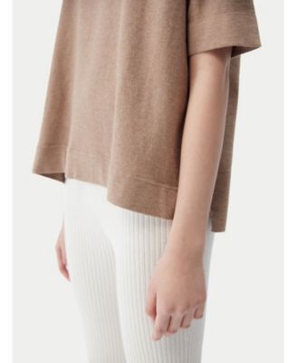 Women's Box-Cut Cotton Silk Cashmere Blend T-Shirt