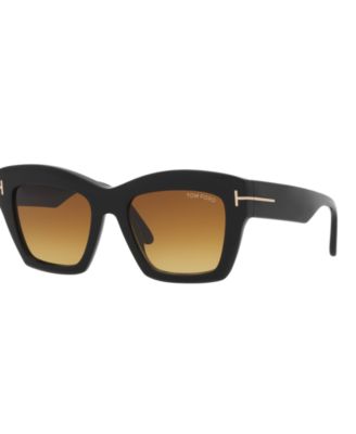 Tom Ford - Wipe clean Acetate Imported Frame Shape: Butterfly Frame Material: Acetate  Gender: Female Eye/Bridge/Temple Width: 52/19/140  Best for Face Shape: Heart  Case or microfiber pouch included