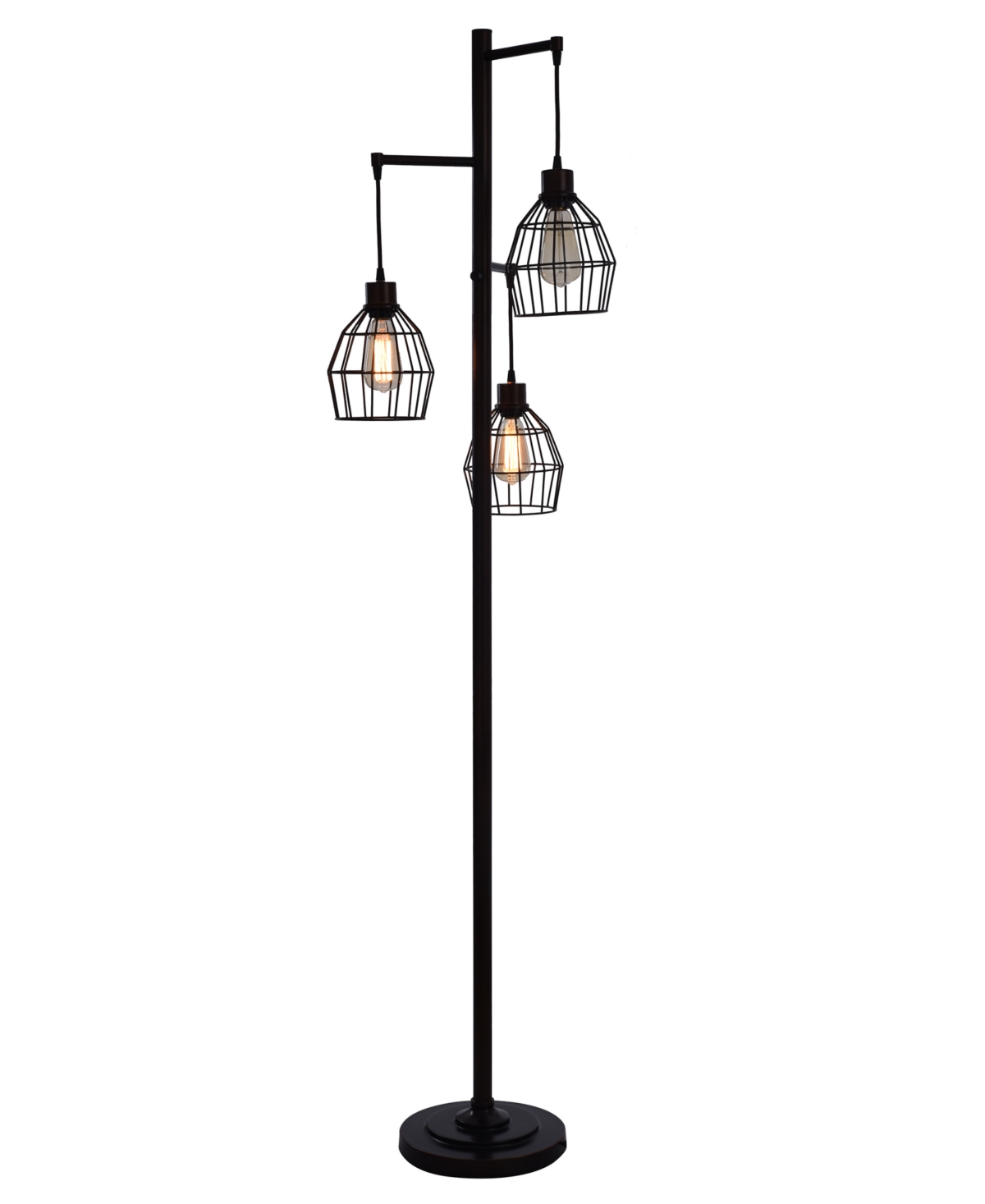 Shop Stylecraft Home Collection 71.5" Madison Contemporary Three Pendant Steel Floor Lamp In Bronze