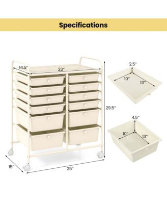 12 Drawers Rolling Cart Storage Scrapbook Paper Studio