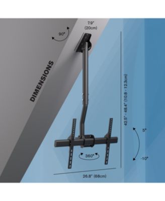 Premium Tilt and Swivel Ceiling TV Mount for 37"-90" Screens Holds up to 88 Lbs.