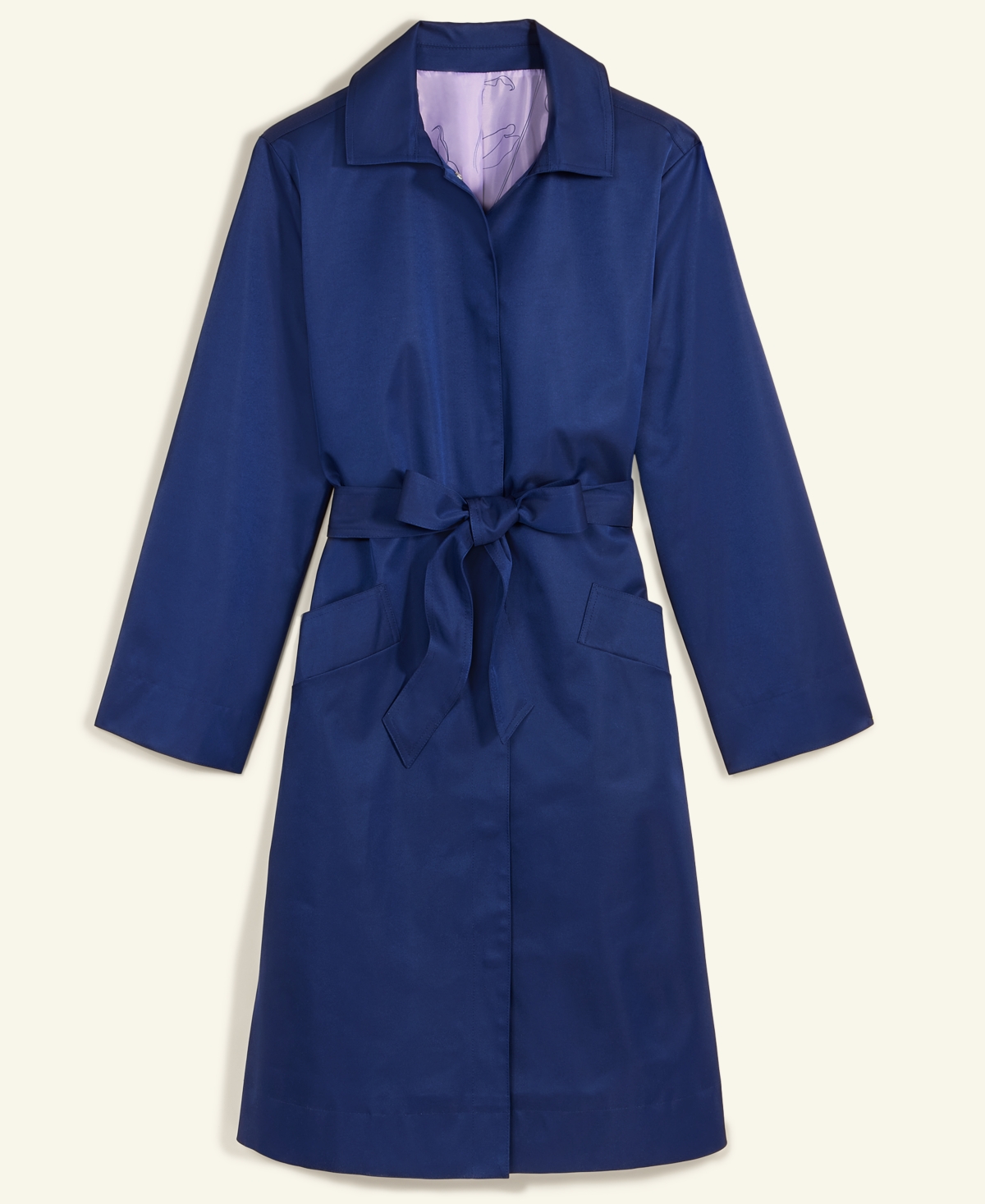 Macy's Flower Show Tie-front A-line Trench Coat, Exclusively At  In Ocean Cavern