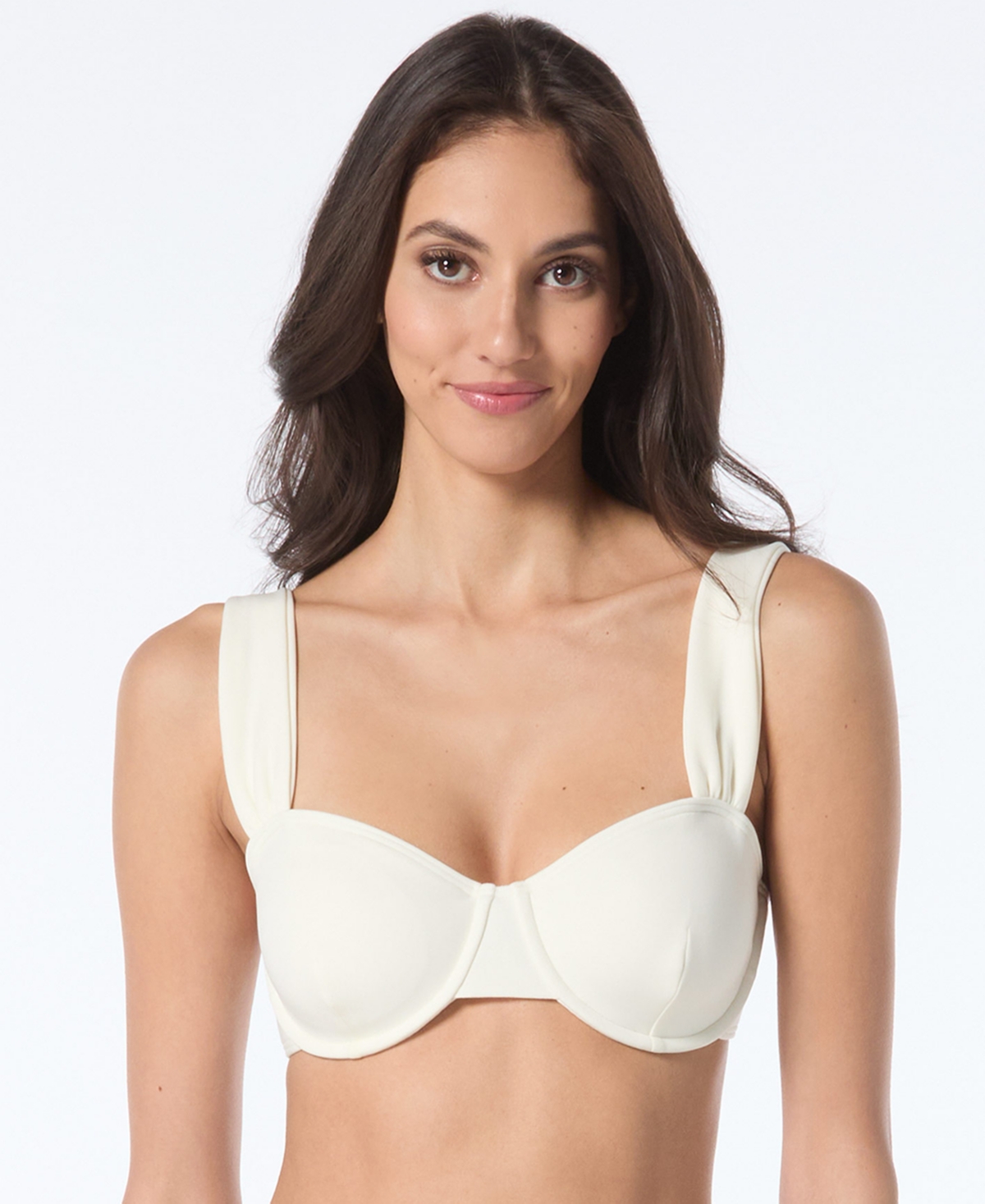 Vince Camuto Womens Underwire Bikini Top Skirted Bottoms In White