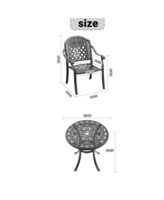 Streamdale 5-pc Cast Aluminum Patio Set, Black Frame, Random Cushions
