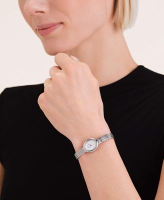 Mini Oval Women's Silver Tone Stainless Steel Bracelet Watch 22mm