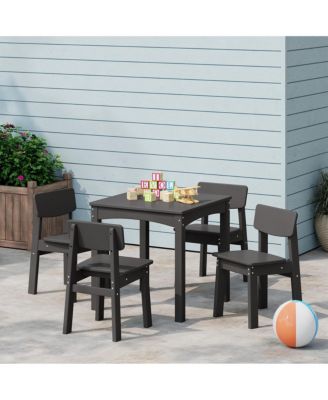 Kids 5-Piece Modern HDPE Dining Table and Chairs Set