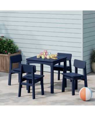 Kids 5-Piece Modern HDPE Dining Table and Chairs Set