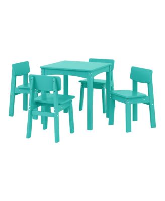 Kids 5-Piece Modern HDPE Dining Table and Chairs Set