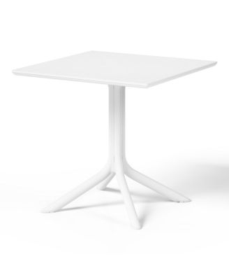 5-Piece Modern Patio Square Dining Table Set with Stackable Patio Dining Chairs