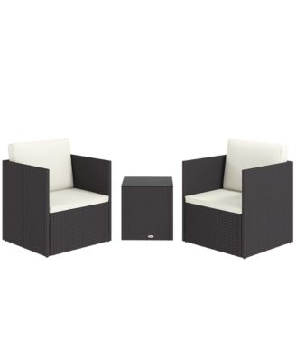 3 Piece Patio Furniture Set, Folding Wicker Bistro Set,