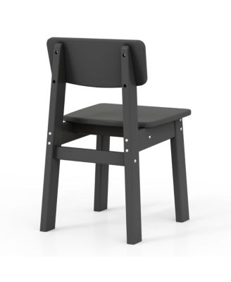 Outdoor HDPE Kids Modern Plastic Toddler Dining Chairs (Set of Two)