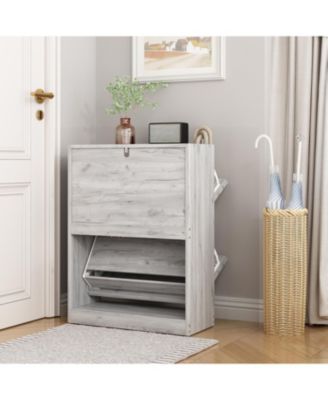 Shoe Cabinet with 2-Shutter Door, Shoe Rack