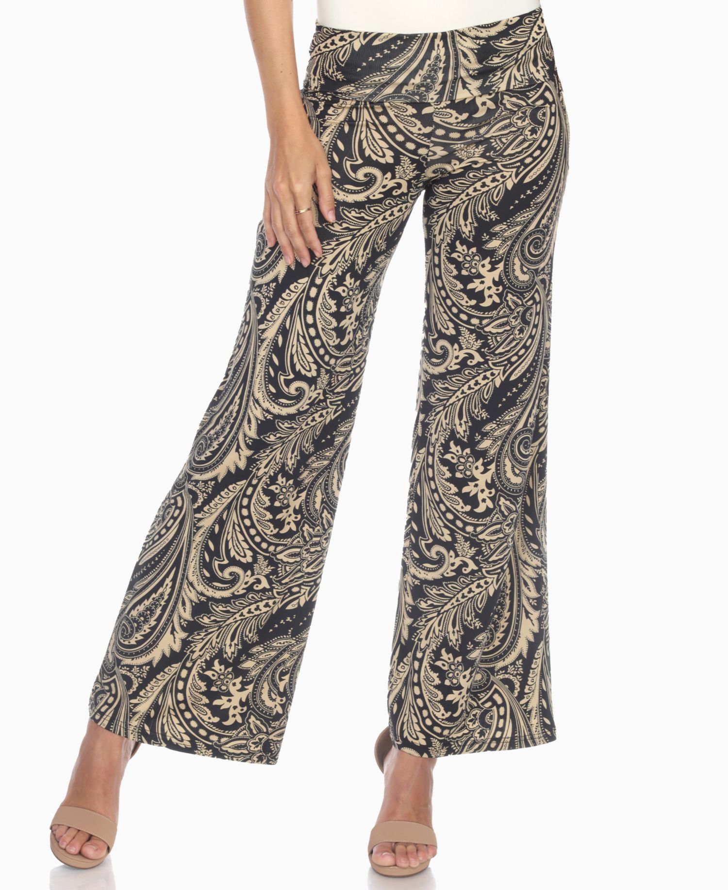 Women's Paisley Print Wide Leg Pants