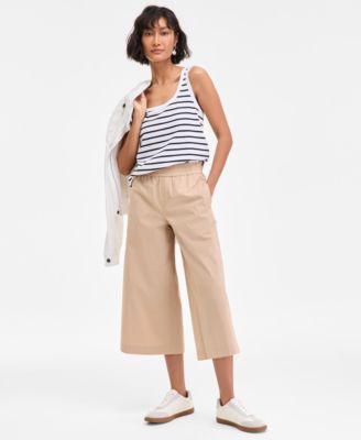 Women's High-Rise Cropped Wide-Leg Pants, Exclusively at Macy's