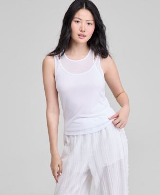 Women's Double-Layer Scoop-Neck Tank, Exclusively at Macy's