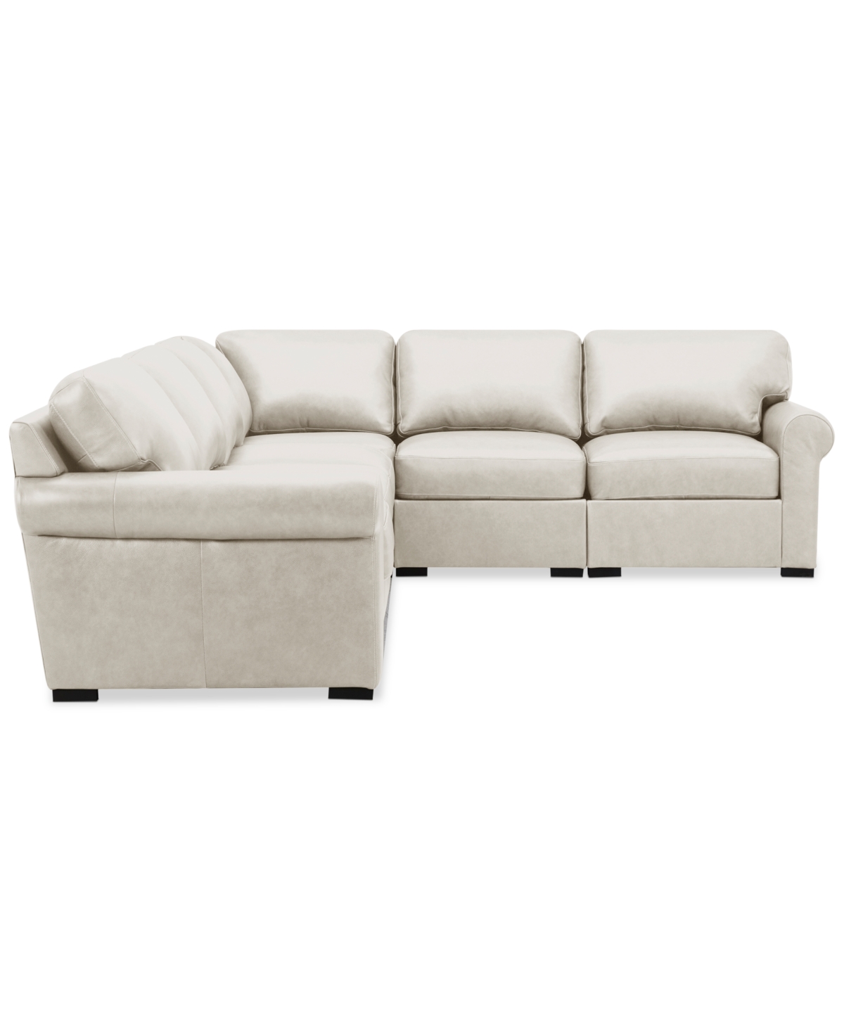Macy's Radley Roll Arm 139" 5-pc. Leather Square Corner L Sectional, Exclusively At