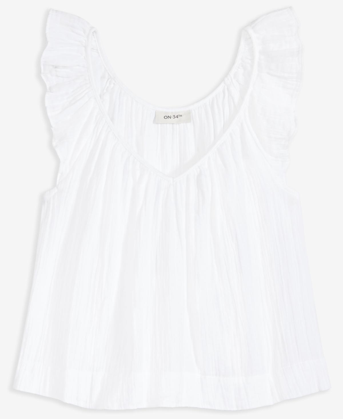 On 34th Women's Cotton Gauze Flutter-sleeve Top, Exclusively At Macy's