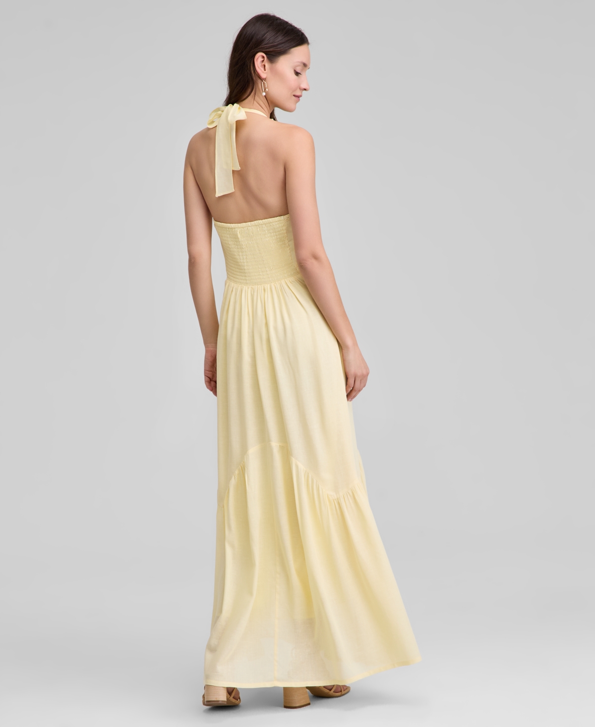 Shop And Now This Women's Pintuck-pleat Halter Maxi Dress, Exclusively At Macy's